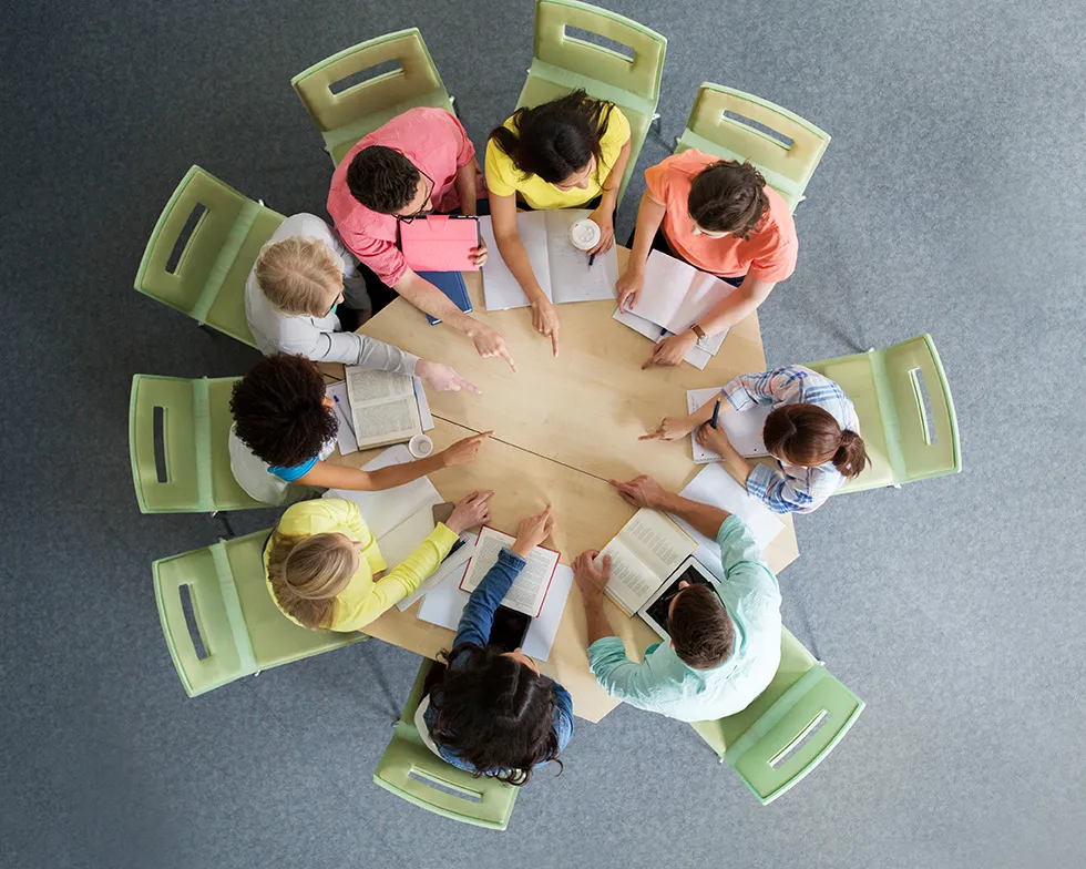 Group of therapists in a circle for clinical supervision for LPC and LMFT in Fairfax, VA